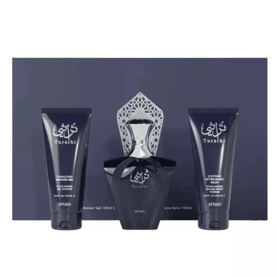KIT TURATHI - AFNAN - EAU DE PARFUM 100ML - SHOWER GEL 100ML - AFTER SHAVE BALM 100ML