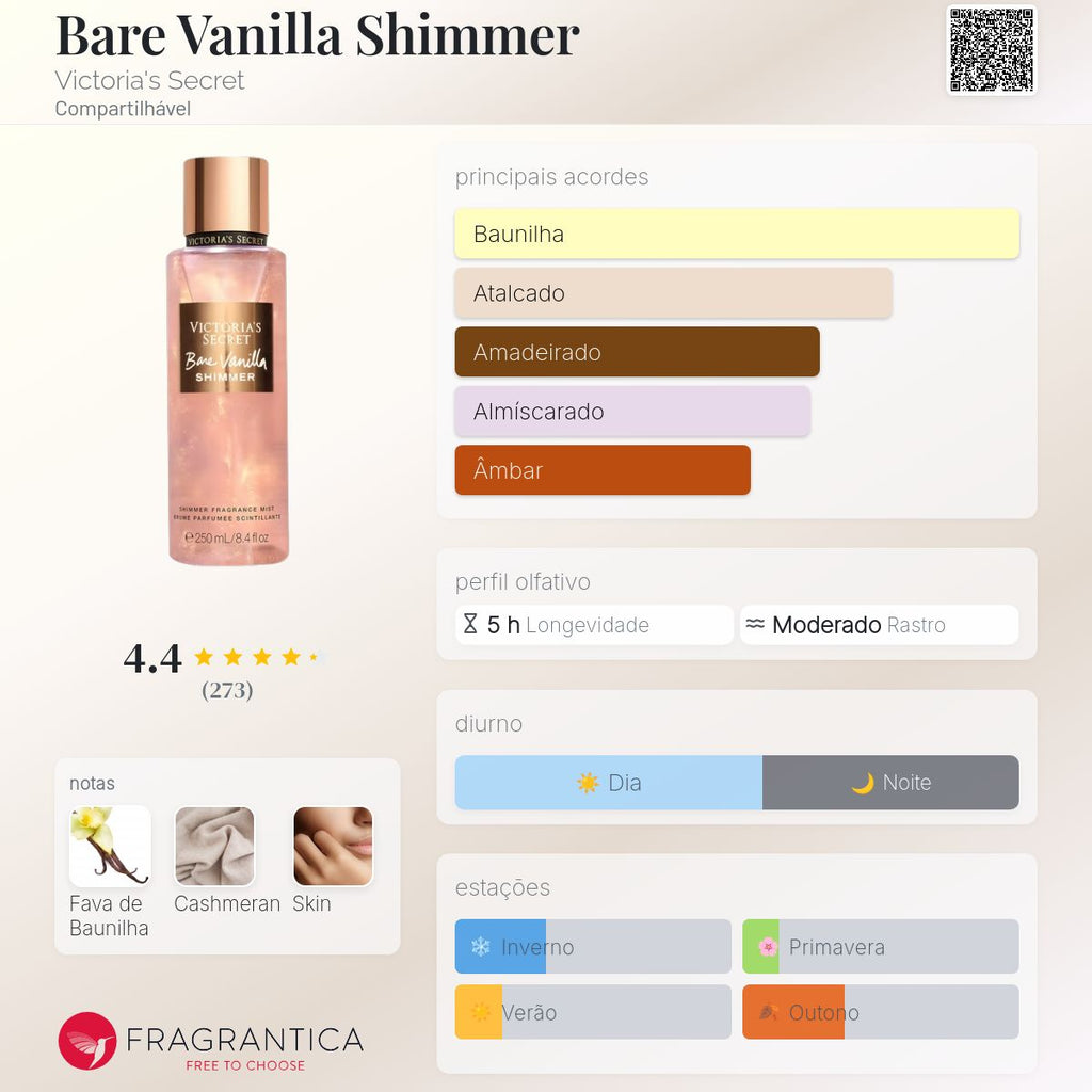 Bare Vanilla Shimmer Joy VS Body Splash 250ml