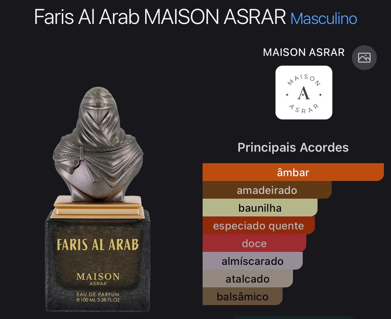 Faris Al Arab Maison Asrar EDP 100ml