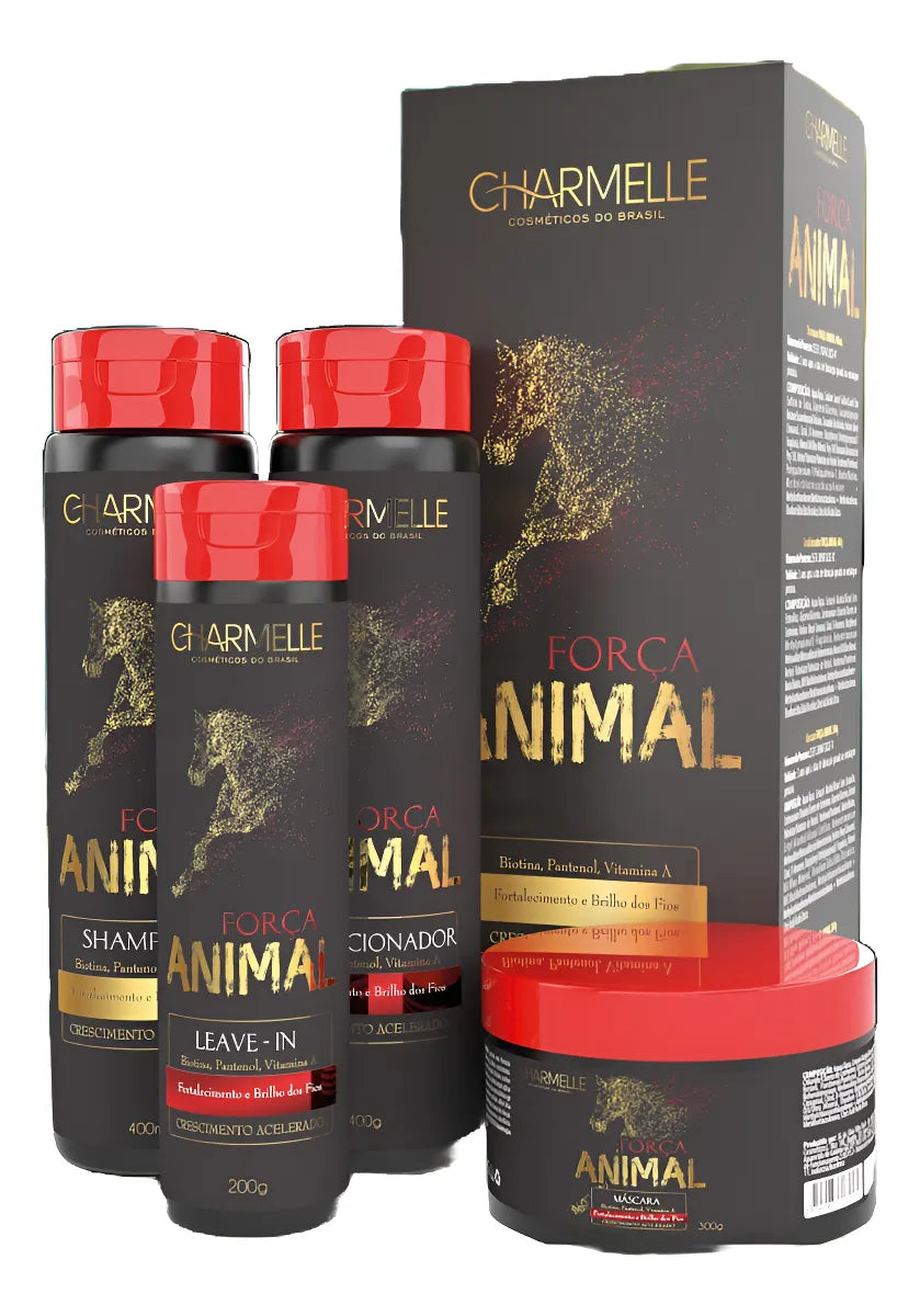 KIT FORÇA AMINAL - CHARMELLE - SHAMPOO 400ML - CONDICIONADOR  400G - MÁSCARA 300G - FILALIZADOR 200ML