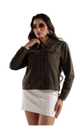 JAQUETA VERDE MILITAR COM BRILHOS - MIRANTE JEANS
