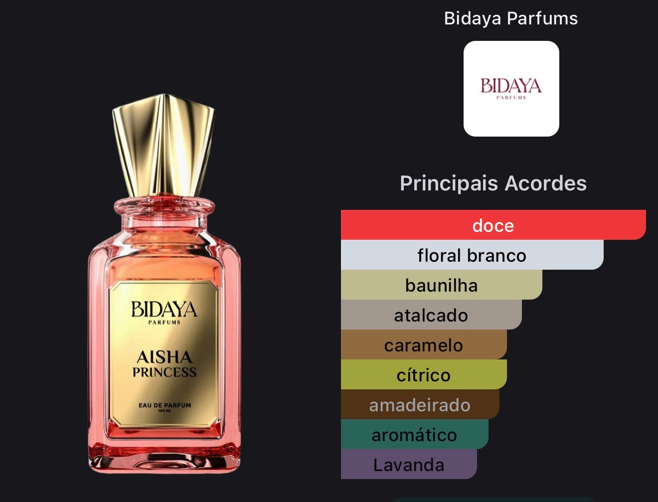 Bidaya  Aisha Princess EDP 100ml NOVO!!