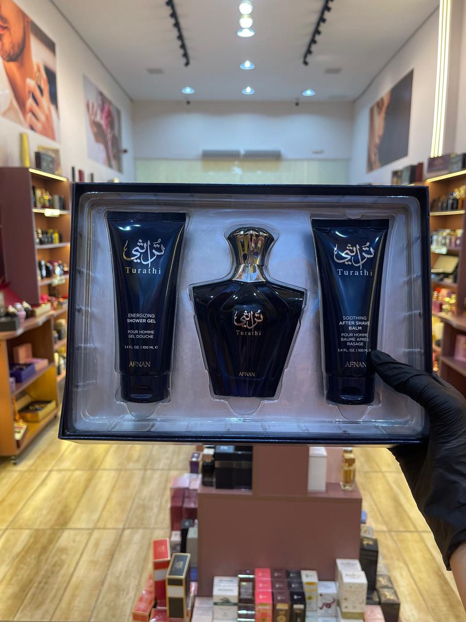 KIT TURATHI - AFNAN - EAU DE PARFUM 100ML - SHOWER GEL 100ML - AFTER SHAVE BALM 100ML