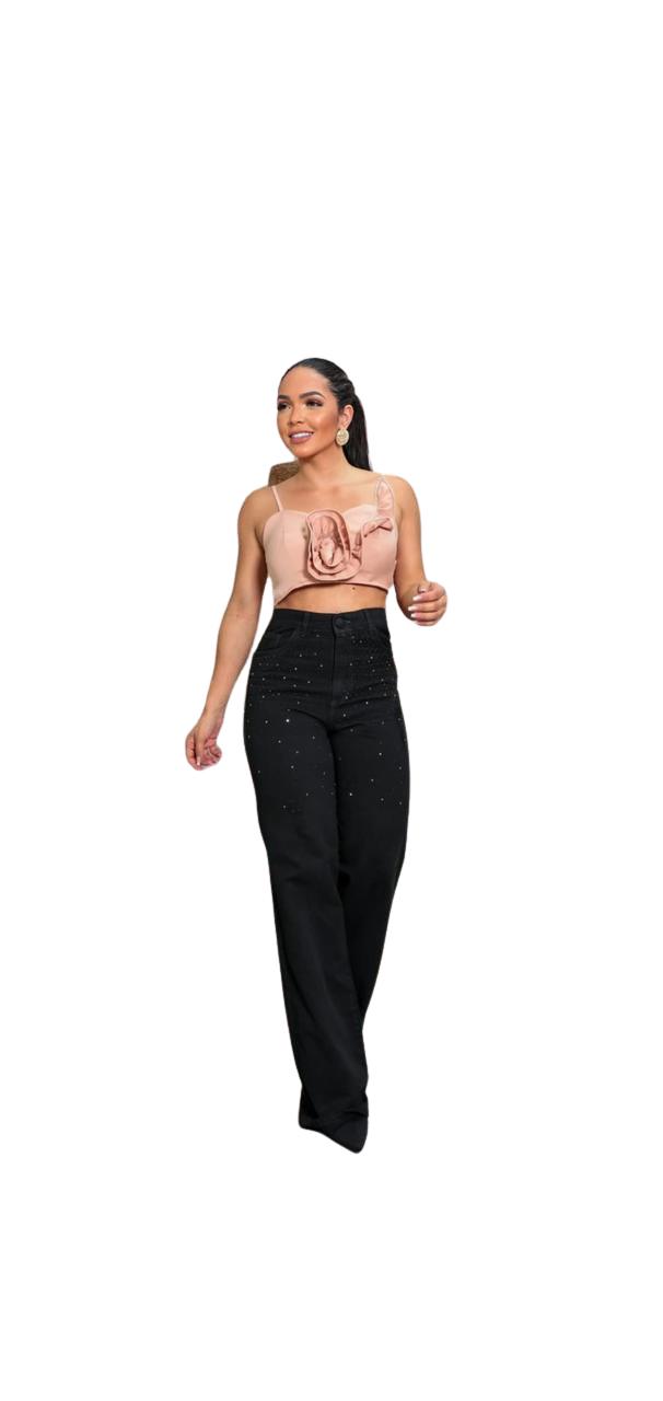 CALCA PRETA STRASS MP - MIRANTE JEANS