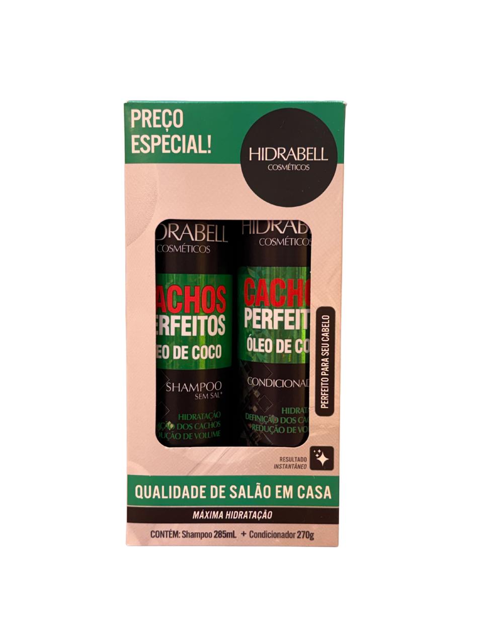 KIT CACHOS PERFEITOS - HIDRABELL - SHAMPOO 285ML - CONDICIONADOR 270G