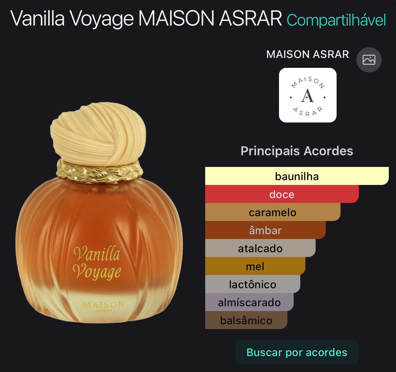 Vanilla Voyage Maison Asrar EDP 100ml