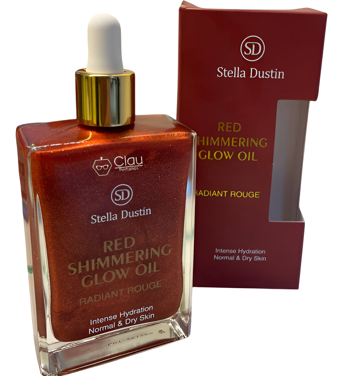 RED SHIMMERING GLOW OIL - STELLA DUSTIN - ÓLEO CORPORAL - 100ML
